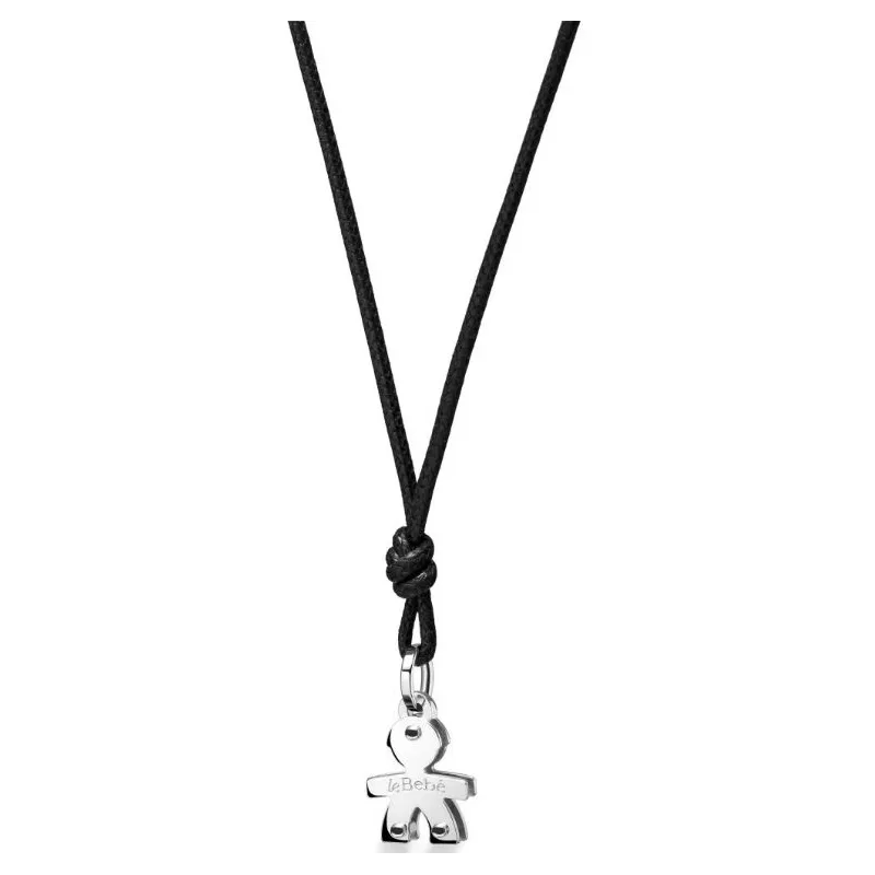 Ciondolo I Classici con sagoma bimbo in oro bianco