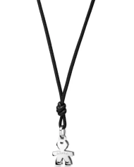 Ciondolo I Classici con sagoma bimbo in oro bianco