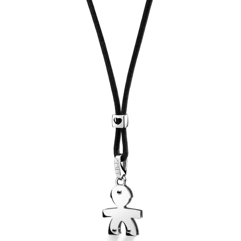 Ciondolo I Classici con sagoma bimbo in oro bianco