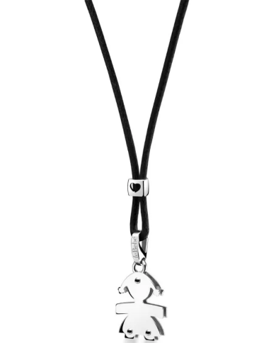 Ciondolo I Classici con sagoma bimba in oro bianco