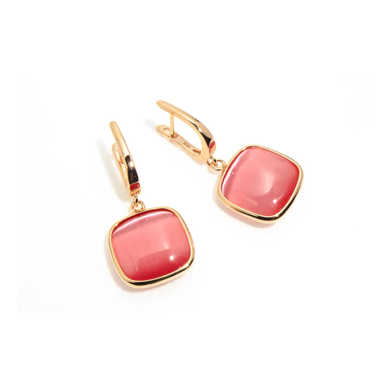 Orecchini Madi Pendenti con Quarzi Rossi Idrotermali