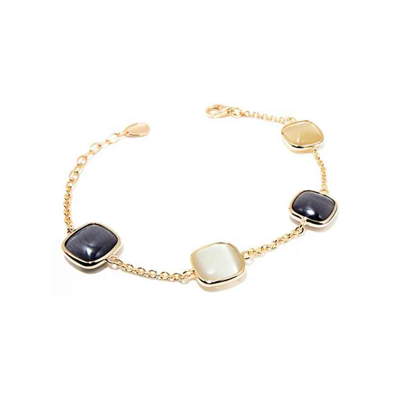 Bracciale Madi Laguna Pesca con Quattro Quarzi Idrotermali Colorati