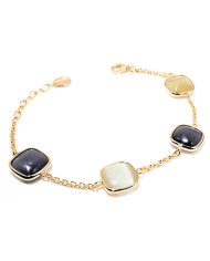 Bracciale Madi Laguna Pesca con Quattro Quarzi Idrotermali Colorati