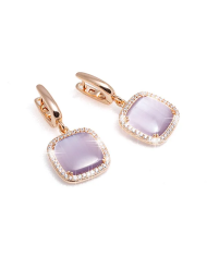 Orecchini Madi Laguna Luce con Quarzi Idrotermali Viola