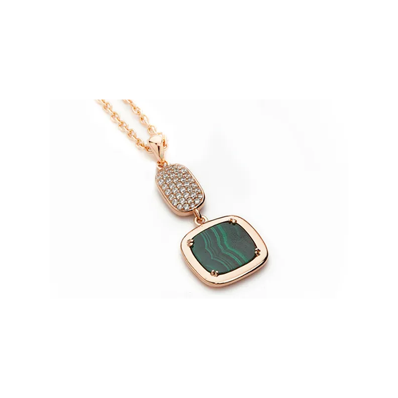 Collana Madi Safari con Zirconi e Malachite