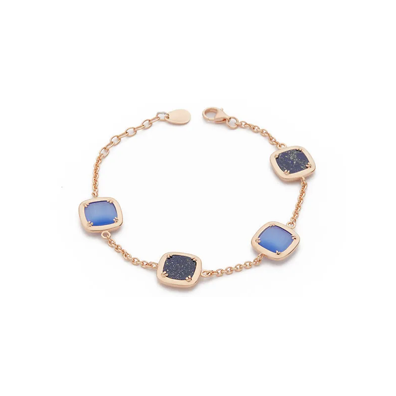 Bracciale Madi Profondo Blu con Quarzi Idrotermali Blu