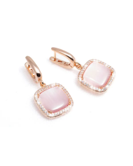 Orecchini Madi Laguna Luce con Quarzi Rosa e Zirconi