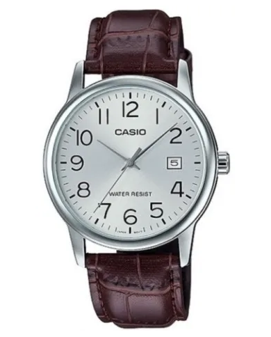 Orologio CASIO COLLECTION Mod. DATE. LEATHER - SILVER Uomo