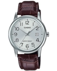 Orologio CASIO COLLECTION Mod. DATE. LEATHER - SILVER Uomo
