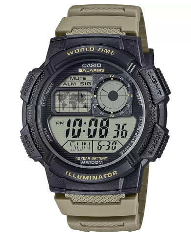 Orologio CASIO SPORT Mod. DIVER - WORLD TIME ILLUMINATOR 5 ALARMS. 10 YEARS BATTERY Uomo