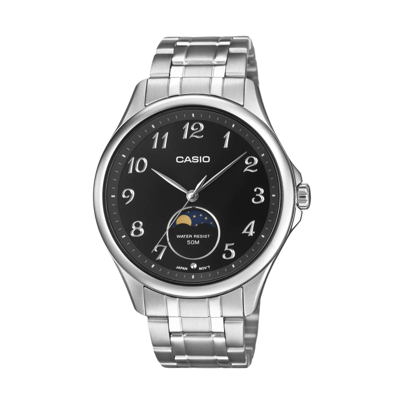 Orologio CASIO COLLECTION Mod. MOONPHASES - SILVER Uomo