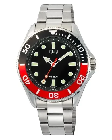 Orologio Q&Q Mod. GENT DIVER BLACK & RED Uomo