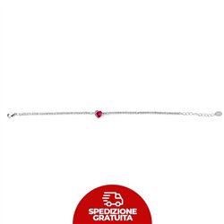 Bracciale Argento tennis zirconi con cuore