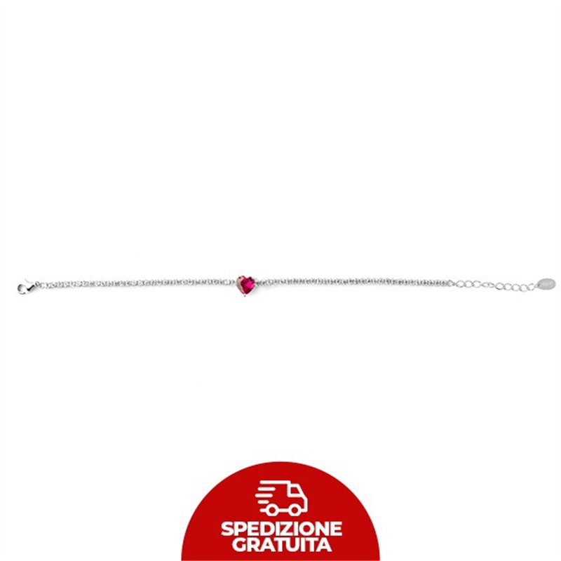 Bracciale Argento tennis zirconi con cuore