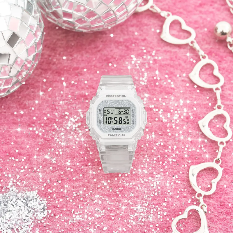 Orologio BABY-G Mod. 565 GLITTER CRYSTALS SERIE - SILVER Donna