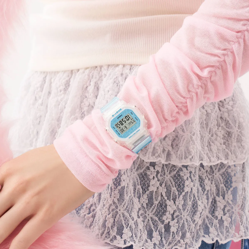 Orologio BABY-G Mod. 565 GLITTER CRYSTALS SERIE - LIGHT BLUE Donna