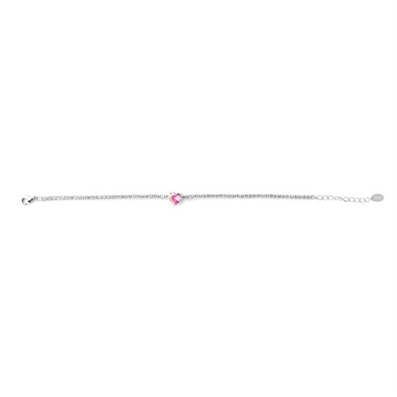 Bracciale Argento tennis zirconi con cuore