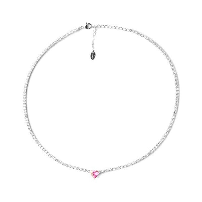 Collana Argento tennis zirconi con cuore