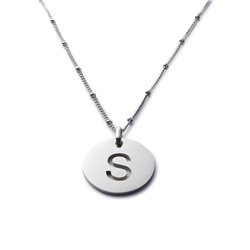 Collana donna con lettera traforata