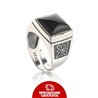 Anello Gerba Chevalier con pietra Onice nera