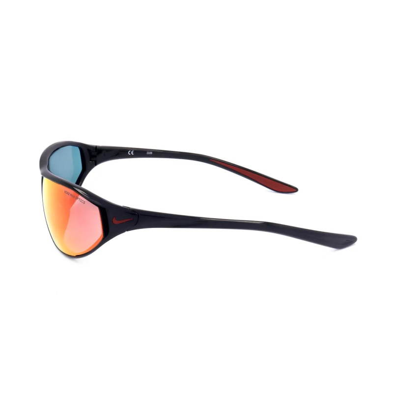 OCCHIALI DA SOLE UNISEX NIKE SUNGLASSES AERO SWIFT BLACK RED MIRROR - NIKE MAX OPTICS LENSES