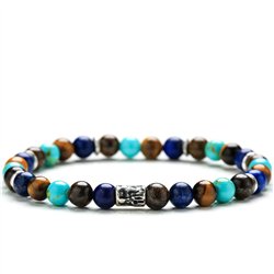 Bracciale Stone Rock Colored Aulite Occhio di tigre Argento