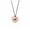 Collana con ciondolo cuore iniziale Rosè