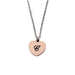 Collana con ciondolo cuore iniziale Rosè