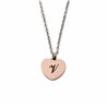 Collana con ciondolo cuore iniziale Rosè