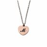 Collana con ciondolo cuore iniziale Rosè