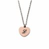 Collana con ciondolo cuore iniziale Rosè