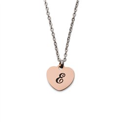 Collana con ciondolo cuore iniziale Rosè
