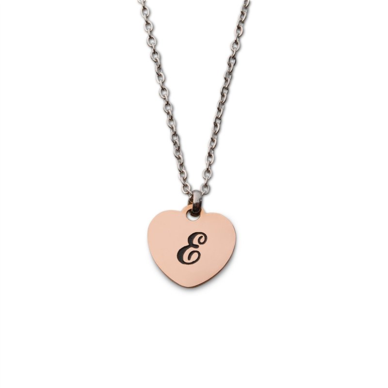 Collana con ciondolo cuore iniziale Rosè