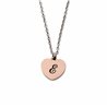 Collana con ciondolo cuore iniziale Rosè