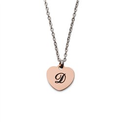 Collana con ciondolo cuore iniziale Rosè