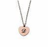 Collana con ciondolo cuore iniziale Rosè