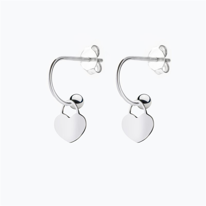 Orecchini Cerchietto Argento Cuore