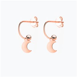 Orecchini Cerchietto Argento Luna rosè