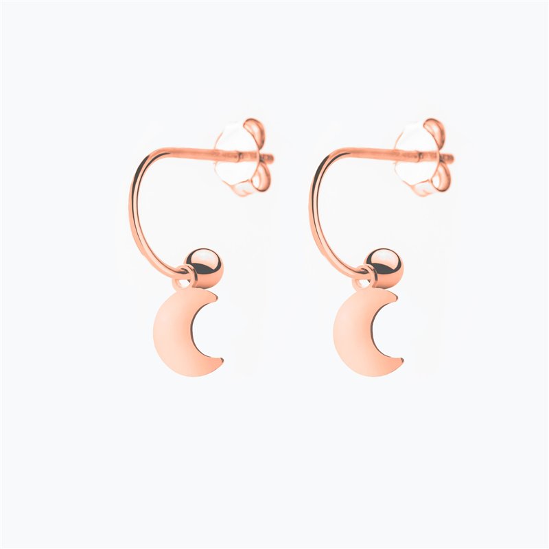 Orecchini Cerchietto Argento Luna rosè