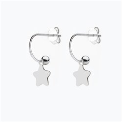 Orecchini Cerchietto Argento Stella