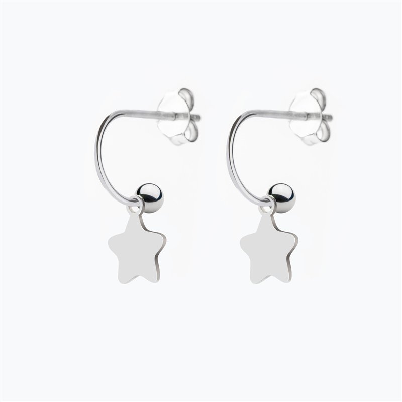 Orecchini Cerchietto Argento Stella