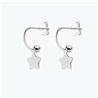 Orecchini Cerchietto Argento Stella