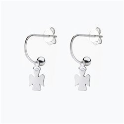 Orecchini Cerchietto Argento Angelo