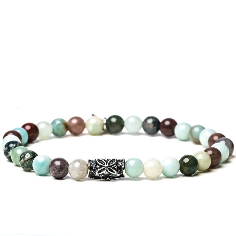 Bracciale Stone Amazonite con componenti in argento