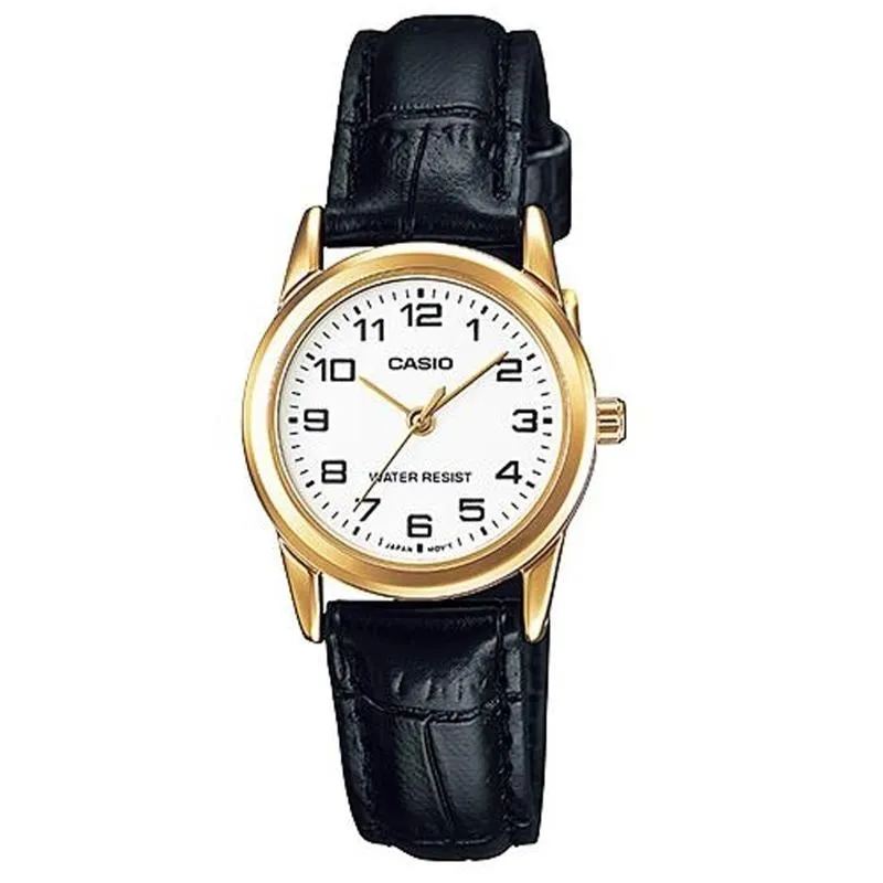 Orologio CASIO COLLECTION LADY 3H GOLD, LEATHER - WHITE Donna