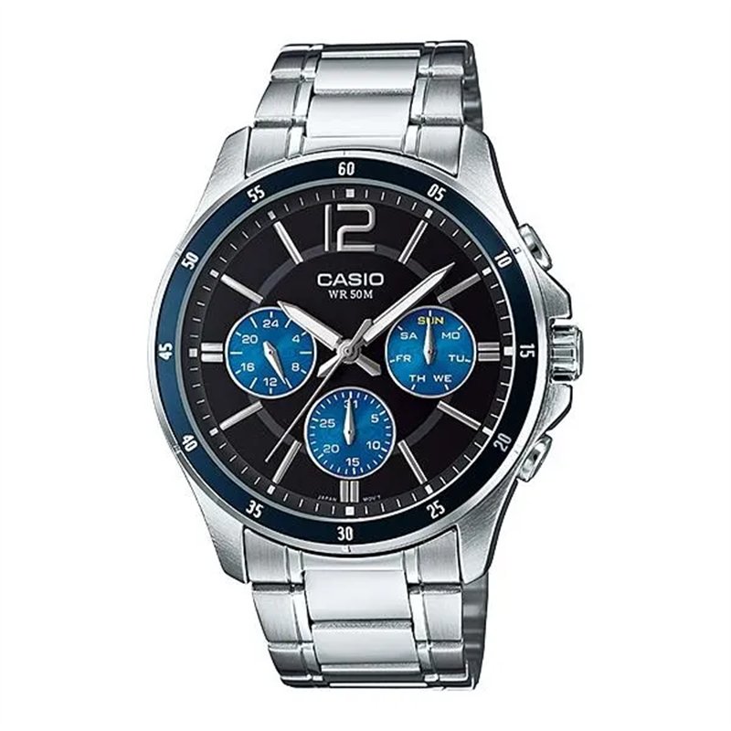 Orologio CASIO COLLECTION MULTIFUNCTION CALENDAR - BLACK & BLUE Uomo
