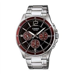 Orologio CASIO COLLECTION MULTIFUNCTION CALENDAR - BLACK & BORDEAUX Uomo