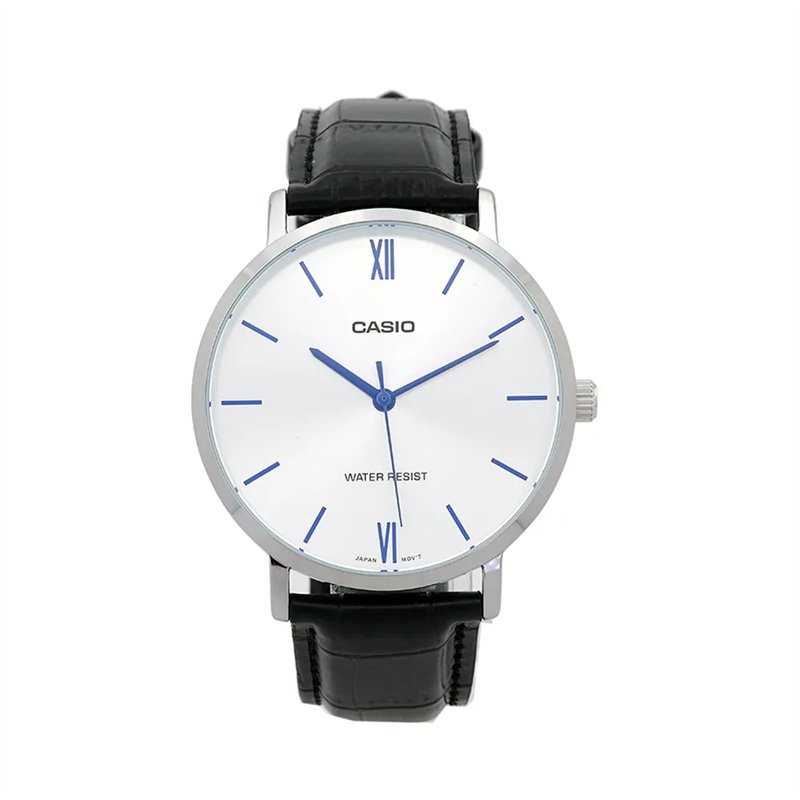 Orologio CASIO COLLECTION MINIMAL, LEATHER - BLACK Uomo