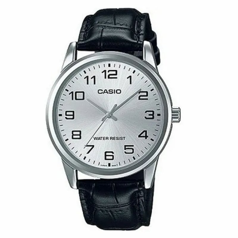 Orologio CASIO COLLECTION ONLY TIME, LEATHER - SILVER Uomo