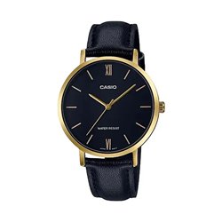 Orologio CASIO COLLECTION MINIMAL GOLD, LEATHER - BLACK Donna